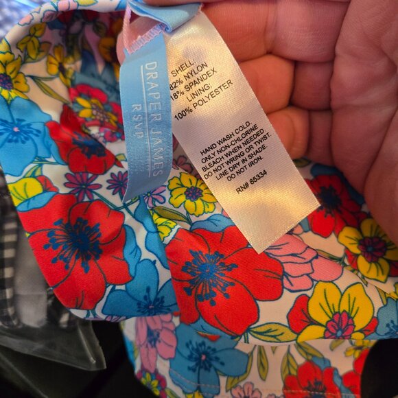 Draper James NWT Floral One Shoulder Flounce Swimsuit Bikini Skirt Set UPF 50+ - Picture 8 of 8